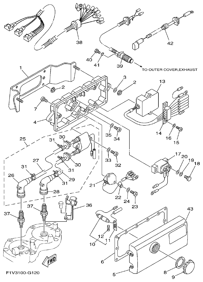 Yamaha VX700WAVERUNNER ELECTRICAL 1 parts diagram